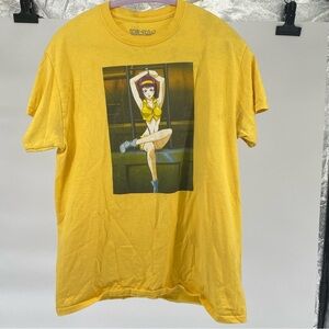 Cowboy Bepop Faye Valentine Yellow Graphic Anime T-Shirt Size M
